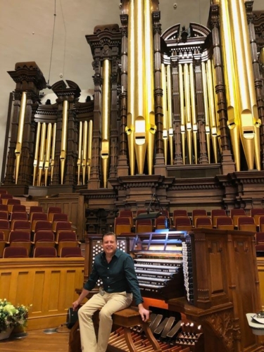 Playing organ in Mormon Tabernacle